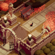 The crow walks down a pathway lined with orange leafed trees in autumn in Death's Door, one of the 2021 best games.